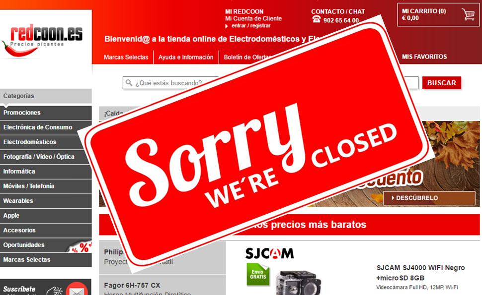 Redcoon webshop closed